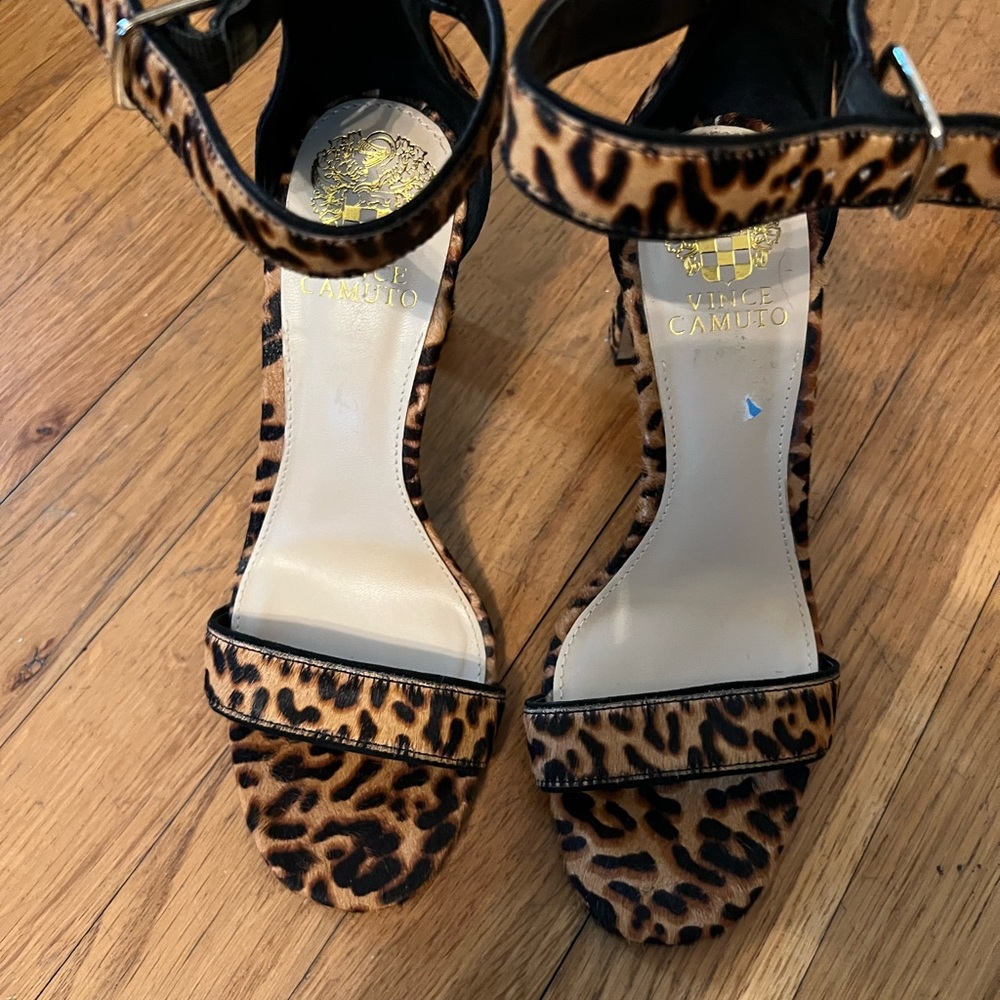 Vince Brown and Black High Heel Sandals